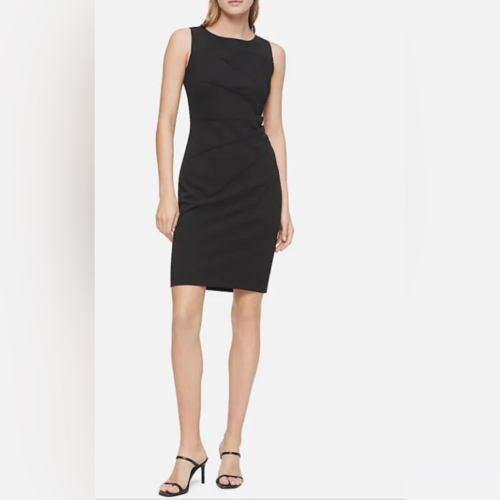 Calvin Klein sleeveless sheath dress with side scrunch detail.  Like new!